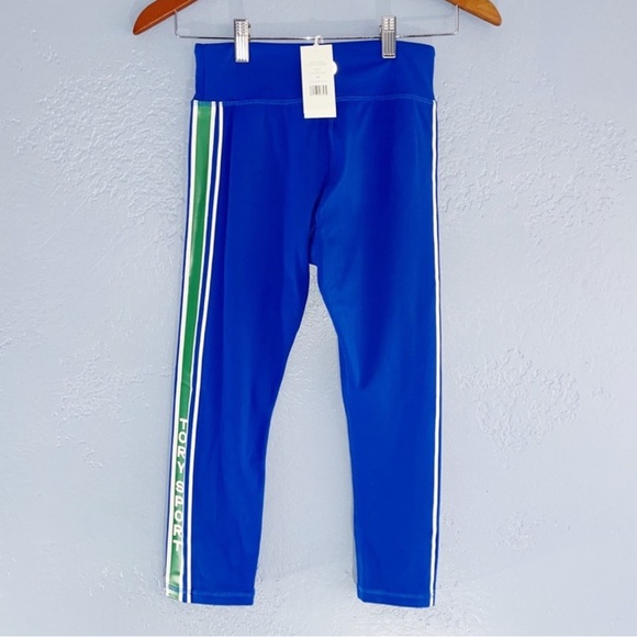 Tory Sport RETRO STRIPE CROPPED LEGGINGS
SURF BLUE SIZE XS - Picture 2 of 8